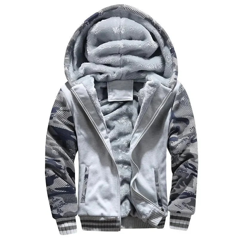 Unisex Quilted Fleece Jacket with Hooded Design