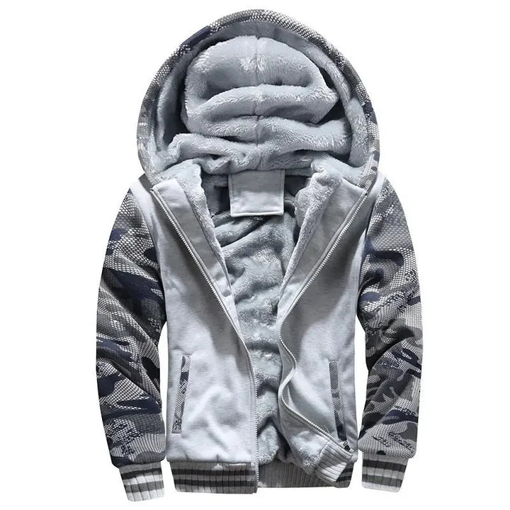 Unisex Quilted Fleece Jacket with Hooded Design