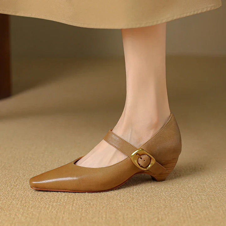Womens Genuine Leather Heels Classic Fit
