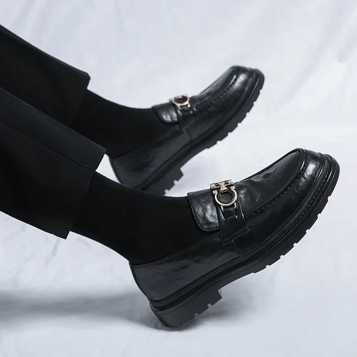 Mens Leather Loafers Slip-On Classic Fit