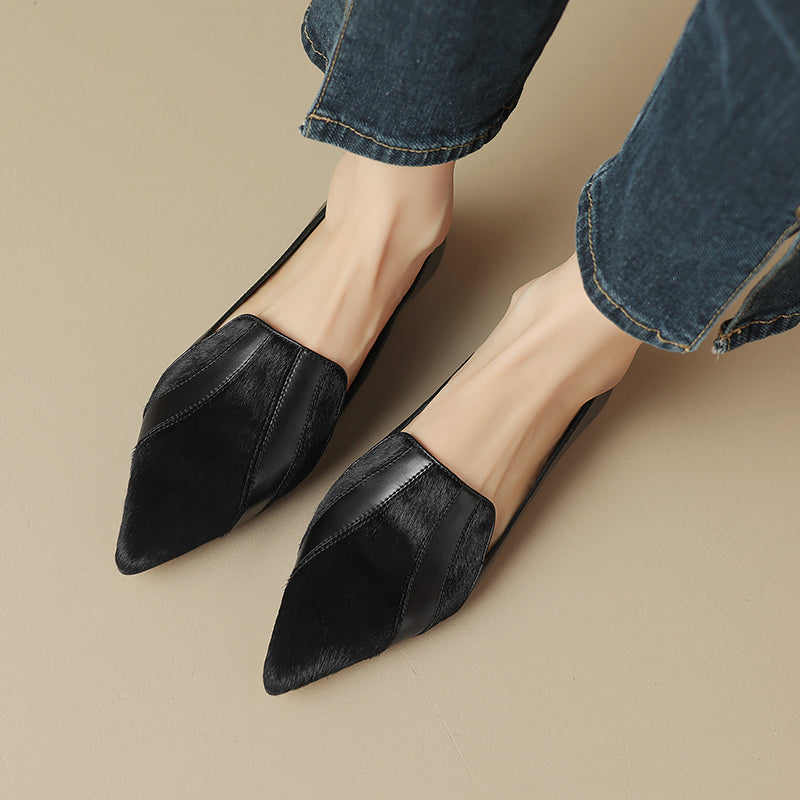 Womens Flats Genuine Leather Slip-On Style