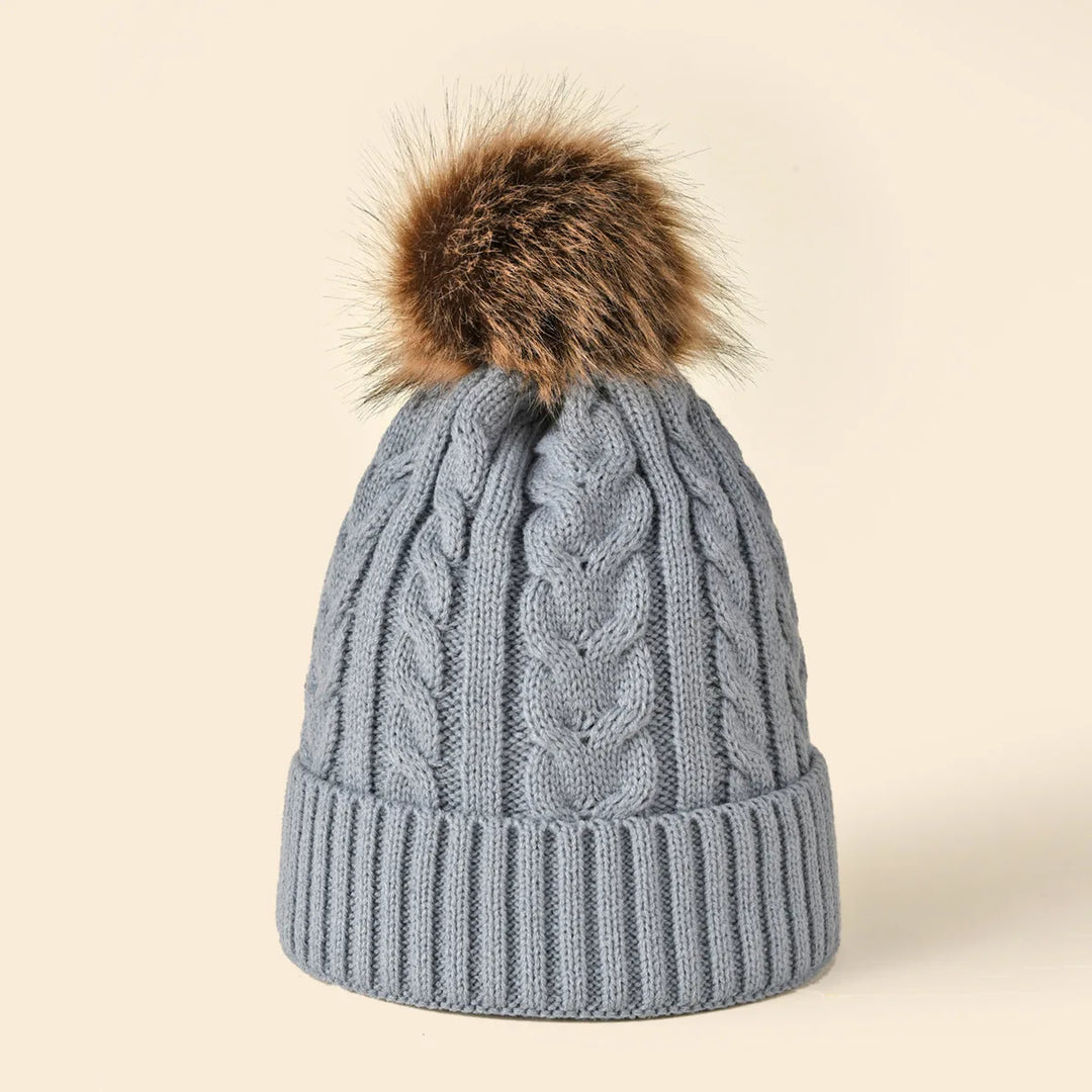 Womens Winter Beanie with Soft Pom Pom Knit - BritishMode