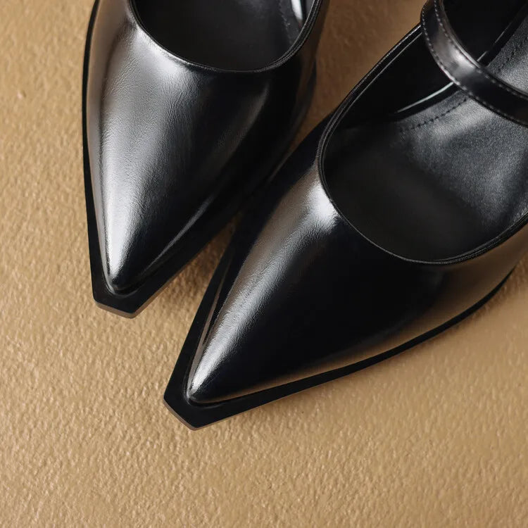 Womens Leather Heels Genuine Leather Upper