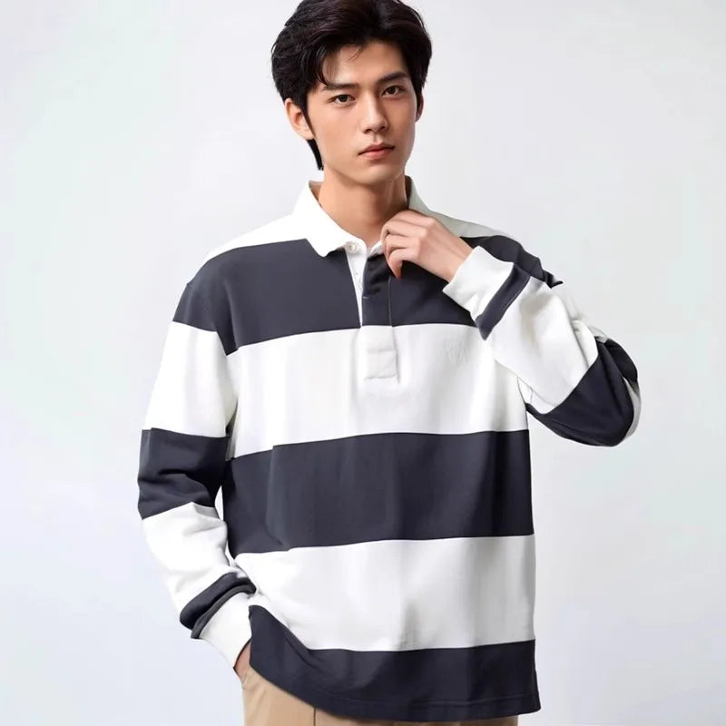 Unisex Long-Sleeve Casual T-Shirt Relaxed Fit Cotton - BritishMode