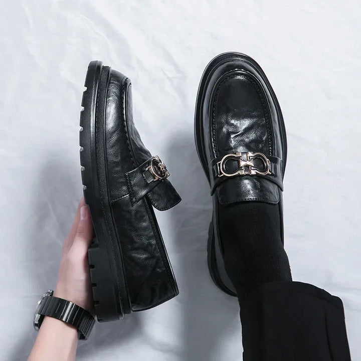 Mens Leather Loafers Slip-On Classic Fit