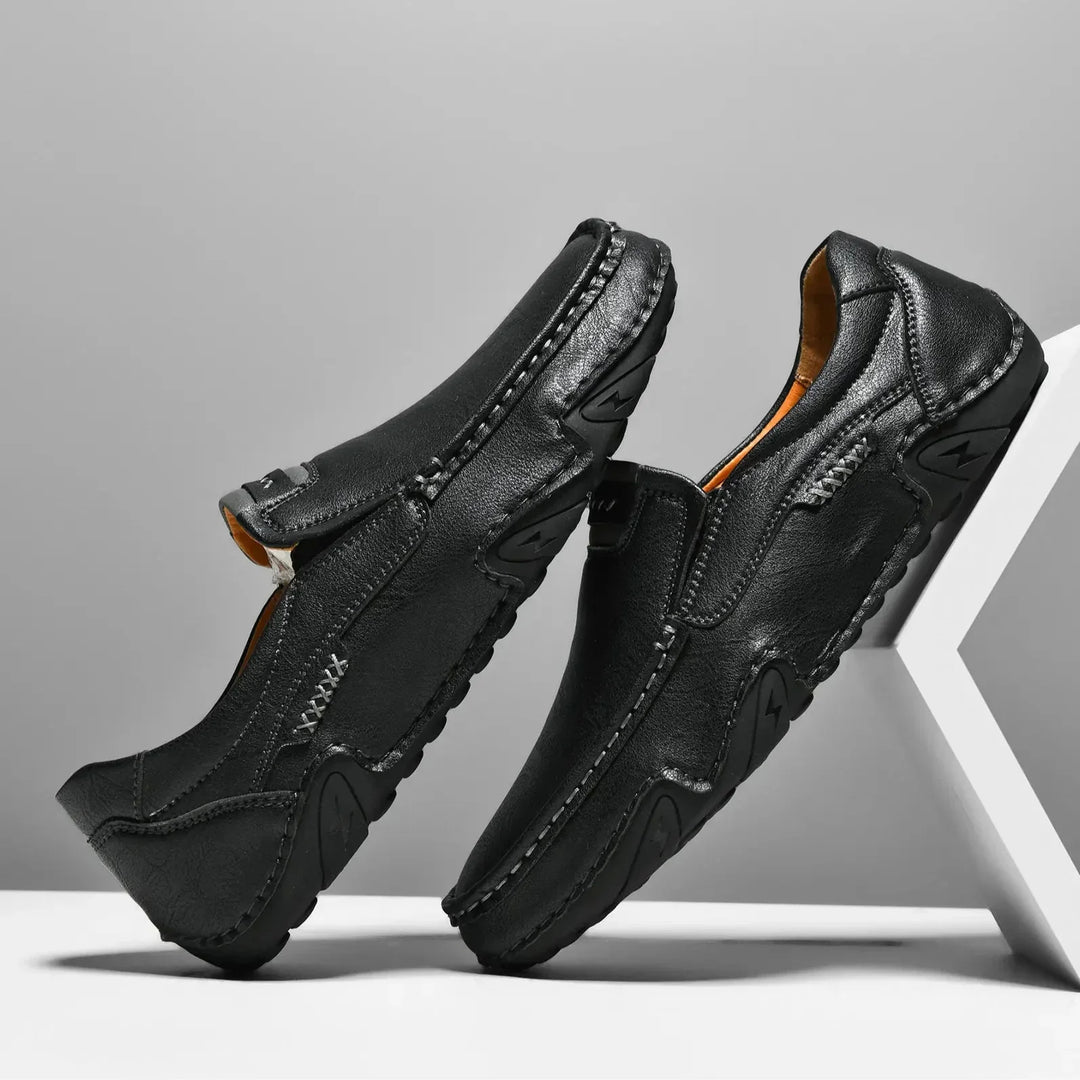 Mens Leather Loafers Slip-On Classic Fit
