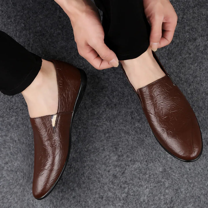 Mens Loafers Genuine Leather Slip-On