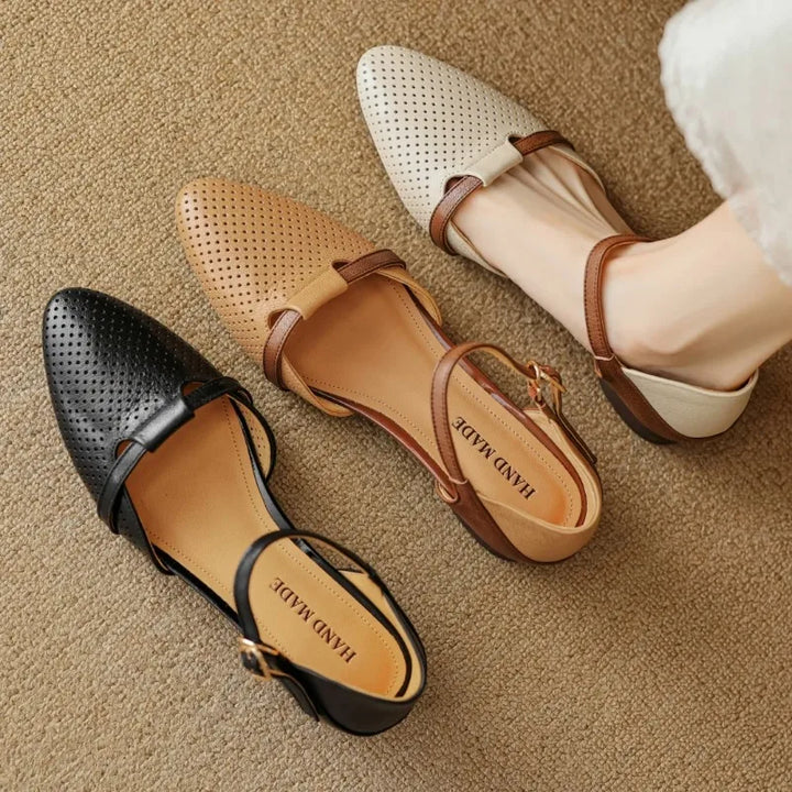 Womens Genuine Leather Heels Classic Fit
