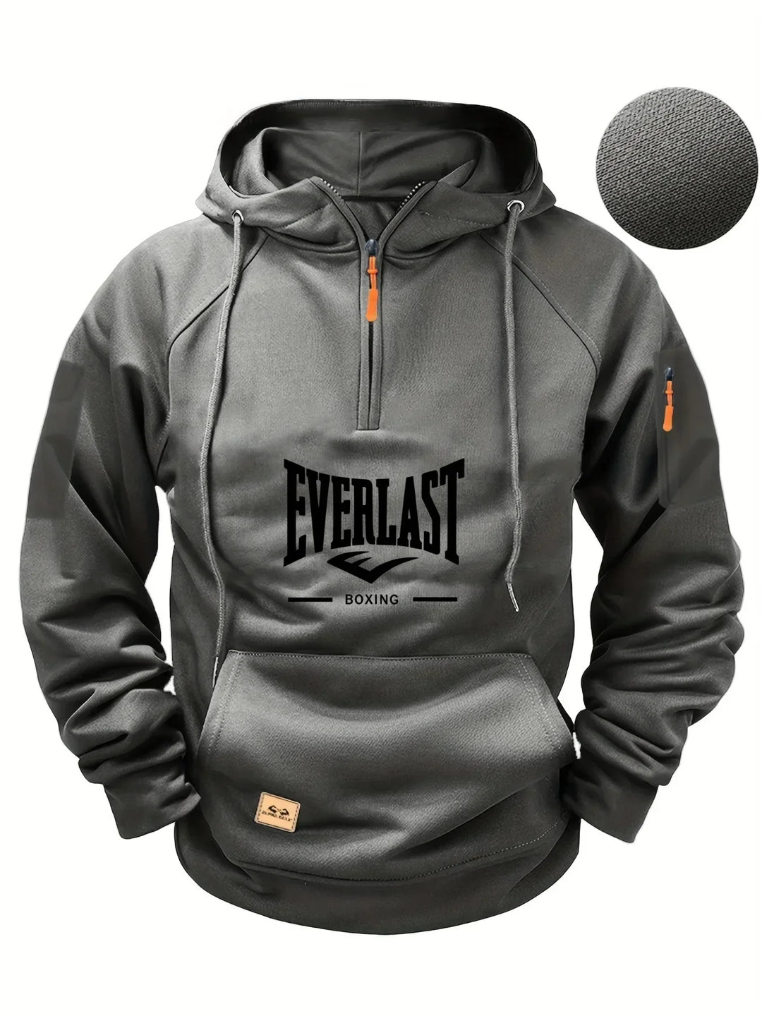 Mens Zip-Up Hooded Sweatshirt Fleece Casual Fit - BritishMode