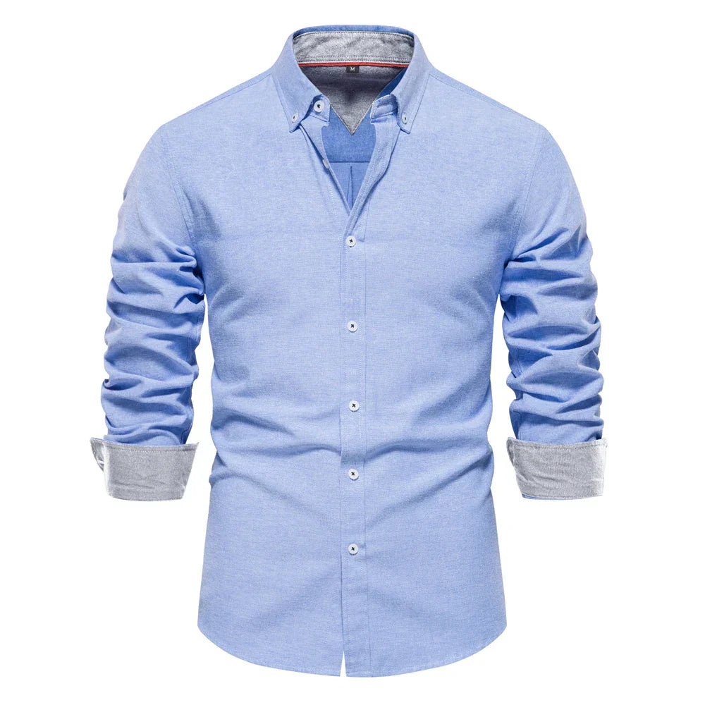 Mens Casual Button-Up Shirt Classic Fit - BritishMode