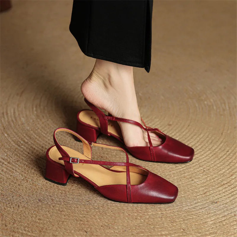 Womens Heels Genuine Leather Classic Fit