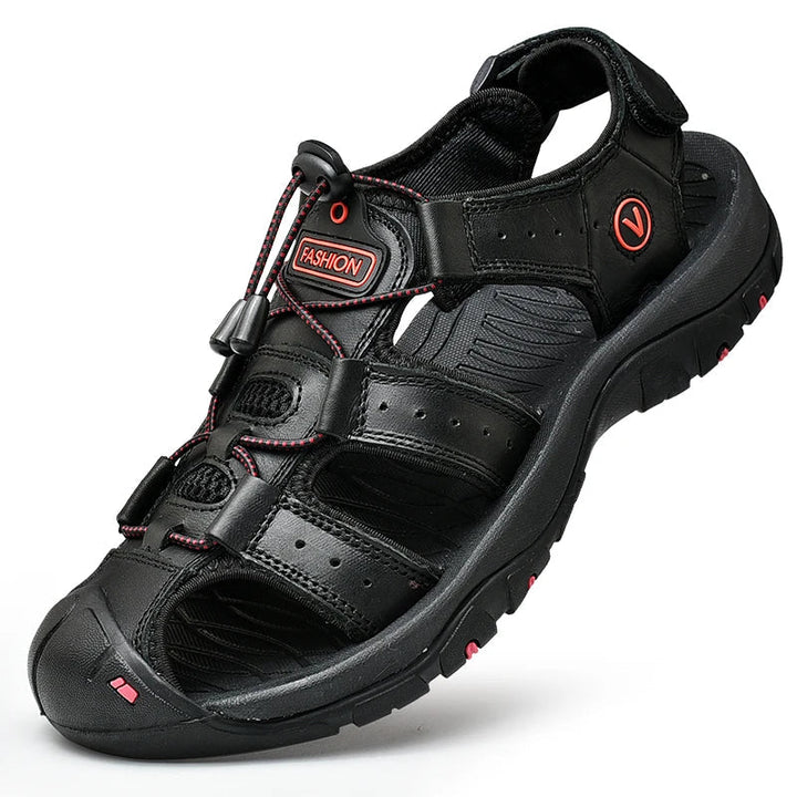 Mens Outdoor Hiking Sandals Closed-Toe Adjustable Strap