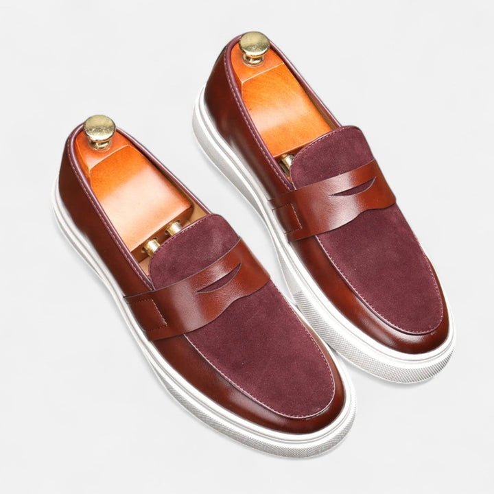Mens Penny Loafers Hybrid Leather Slip-On