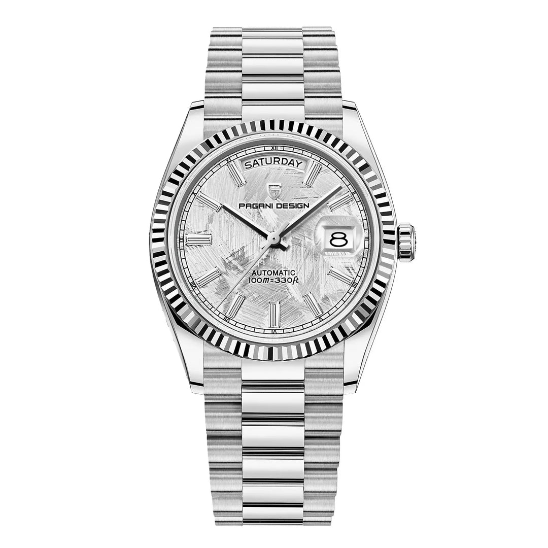 Mens Automatic Stainless Steel Watch with Date Display