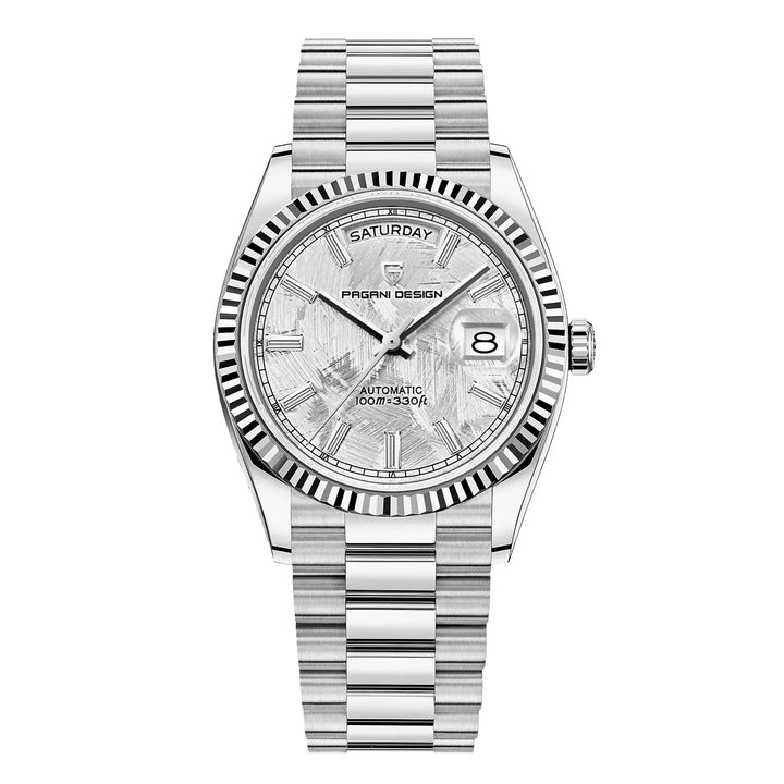 Mens Automatic Stainless Steel Watch with Date Display