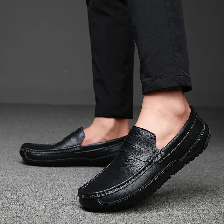 Mens Loafers Genuine Leather Slip-On