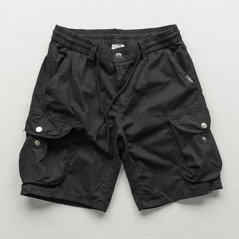 Mens Cargo Shorts Breathable Cotton Casual Fit with Pockets