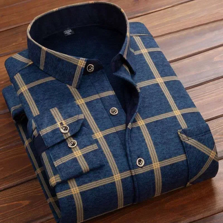 Mens Flannel Shirt Fleece Lined Warm Relaxed Fit