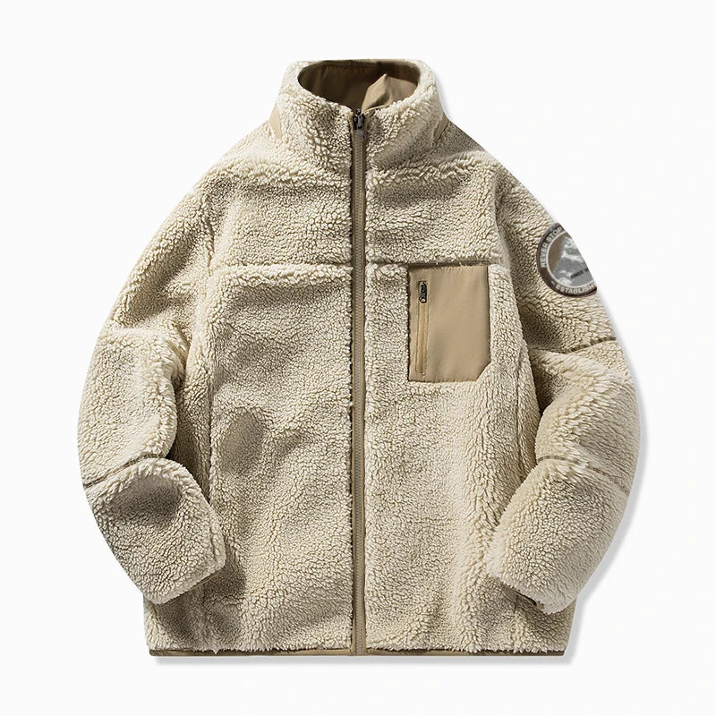 Mens Plush Fleece Coat Relaxed Fit - BritishMode