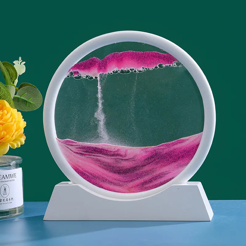 Decorative Glass Hourglass with Flowing Sand