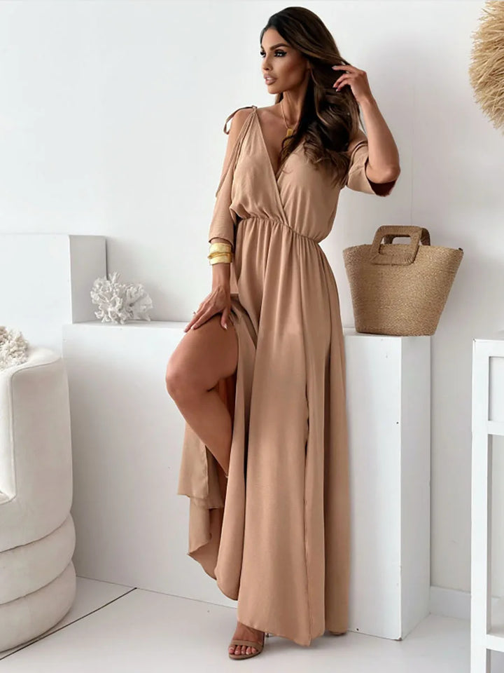 Womens Off-Shoulder Evening Dress Long Sleeve