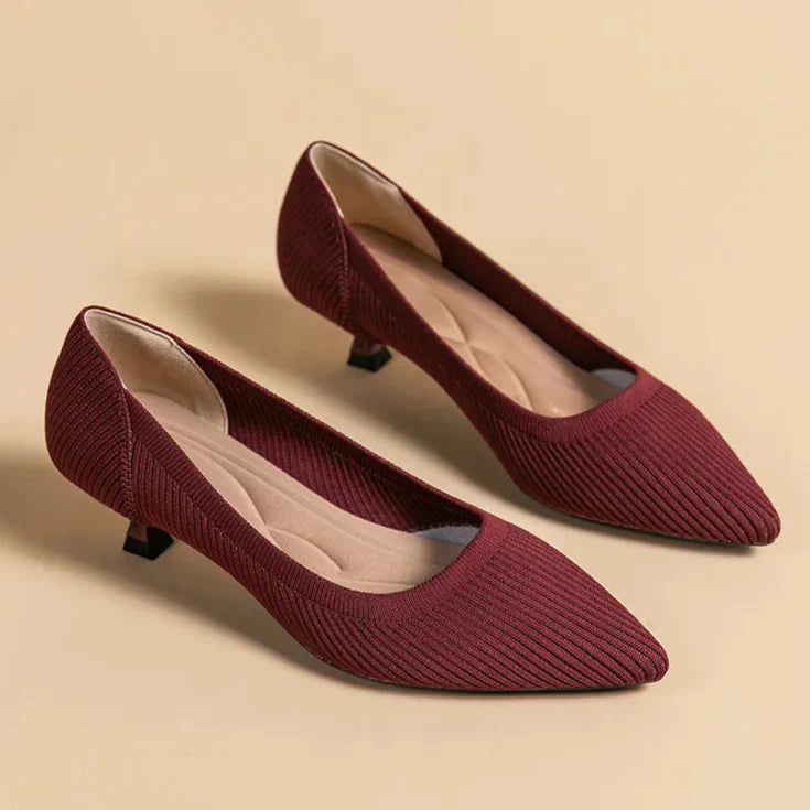 Womens Kitten Heel Pumps Classic Fit