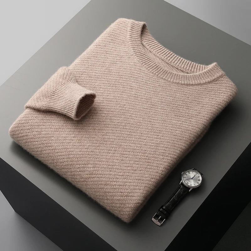 Mens Wool Sweater Cozy Knitwear Regular Fit