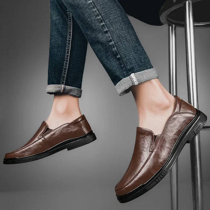Mens Loafers Genuine Leather Slip-On