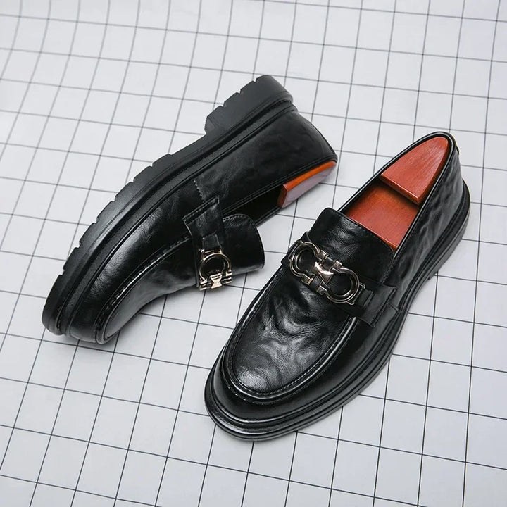 Mens Leather Loafers Slip-On Classic Fit
