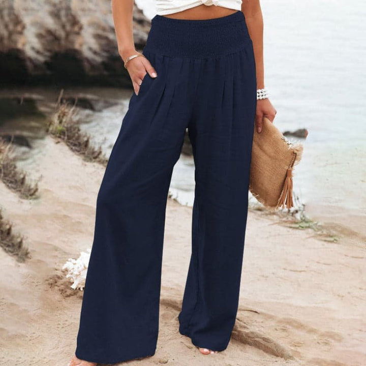 Womens Wide Leg Trousers Comfortable Relaxed Fit