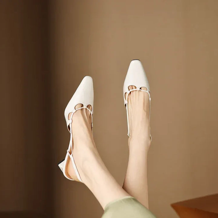 Womens Genuine Leather Slingback Shoes