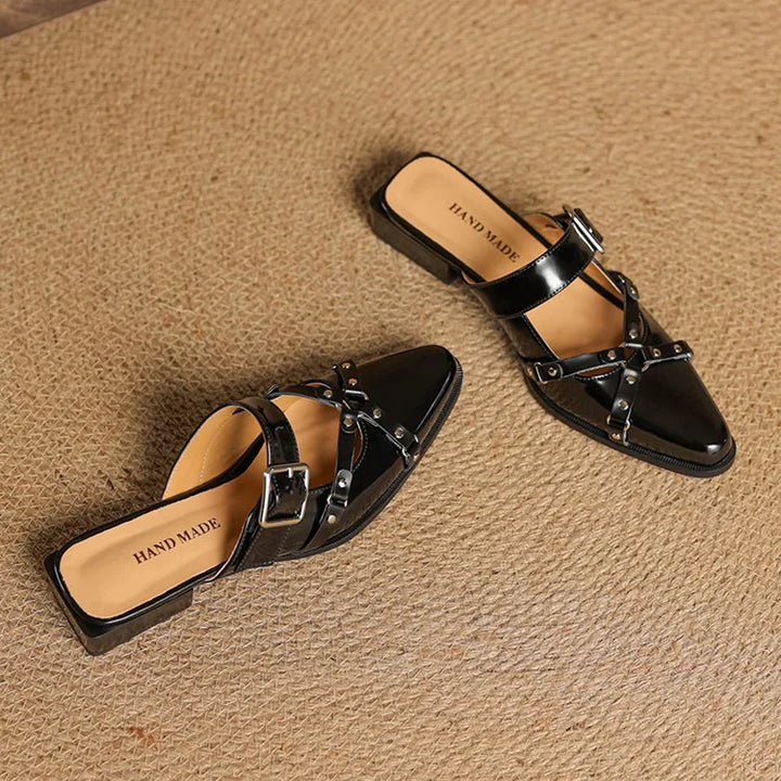 Womens Slingback Shoes Genuine Leather