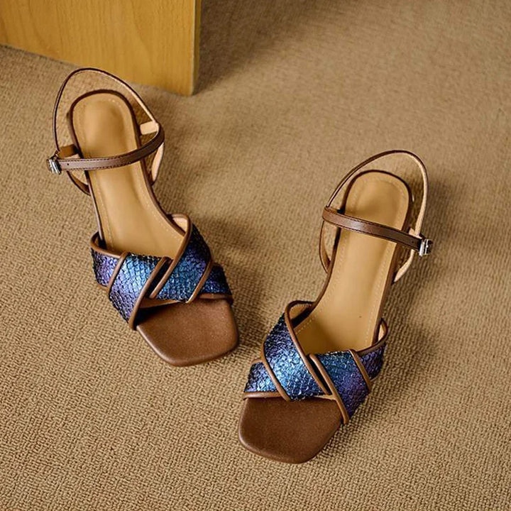 Womens Leather Sandals Comfortable Flat Fit