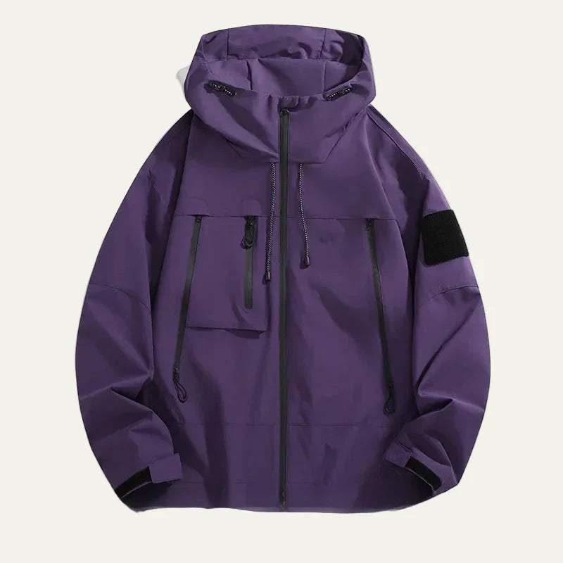 Mens Utility Jacket Technical Fabric Relaxed Fit Hooded