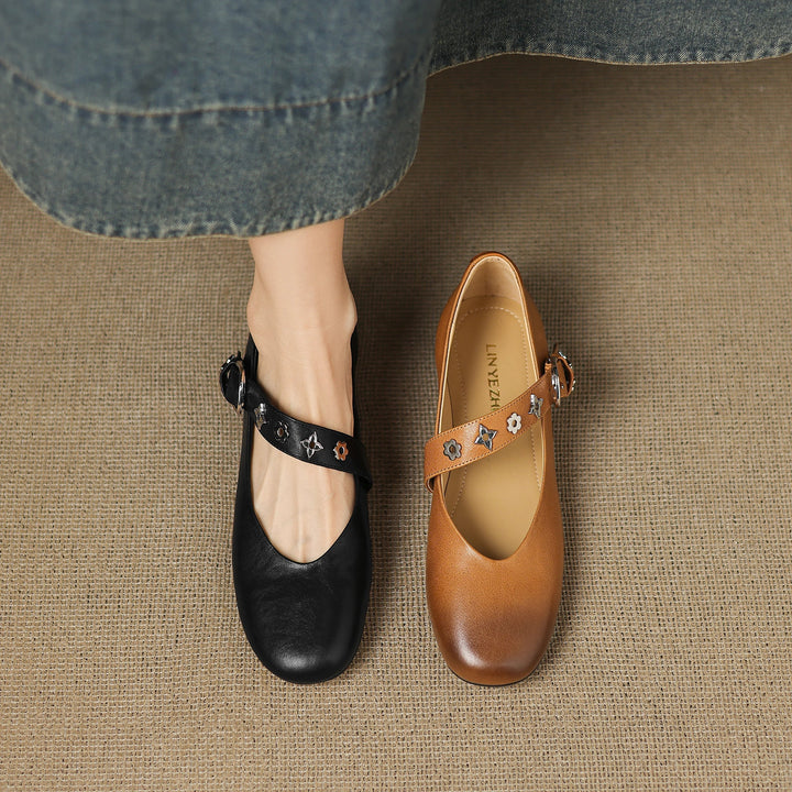 Womens Flats Genuine Leather Slip-On