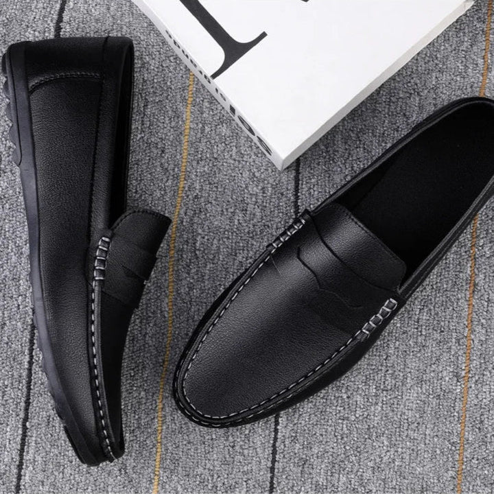 Mens Penny Loafers Leather Slip-On