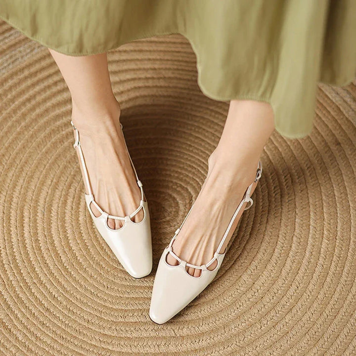 Womens Genuine Leather Slingback Shoes