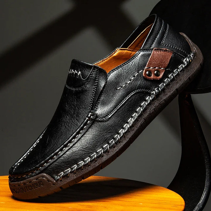 Mens Loafers Genuine Leather Slip-On - BritishMode