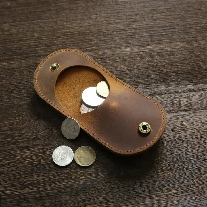 Unisex Small Leather Coin Purse Compact Design - BritishMode
