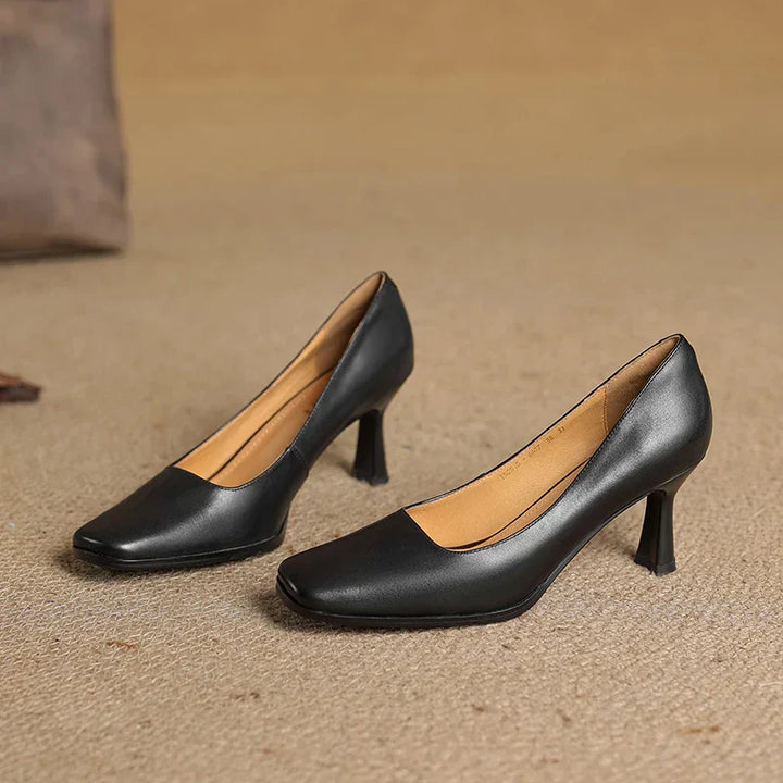 Womens Genuine Leather Heels Classic Fit