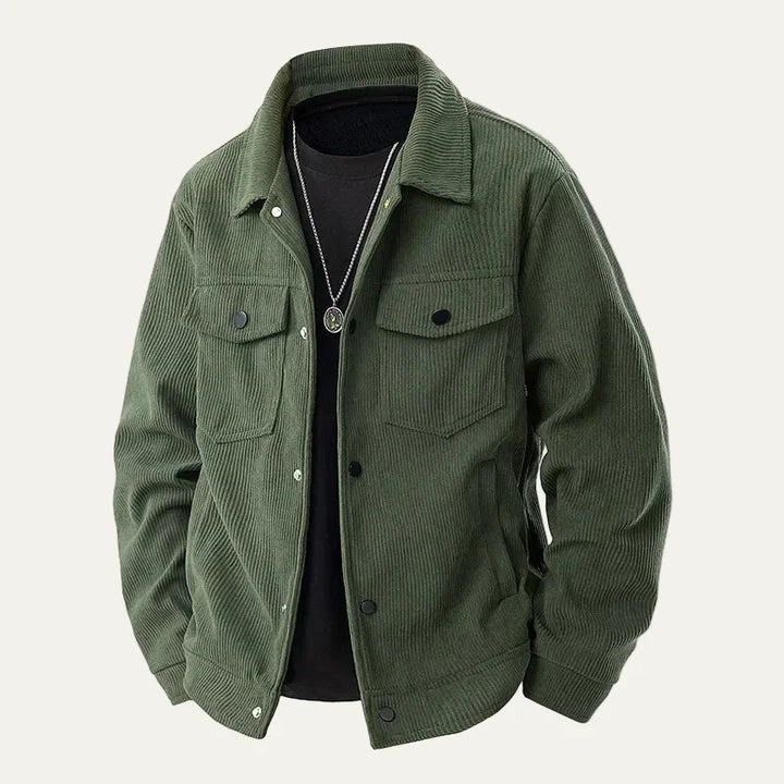 Mens Corduroy Trucker Jacket Wide Wale Relaxed Fit