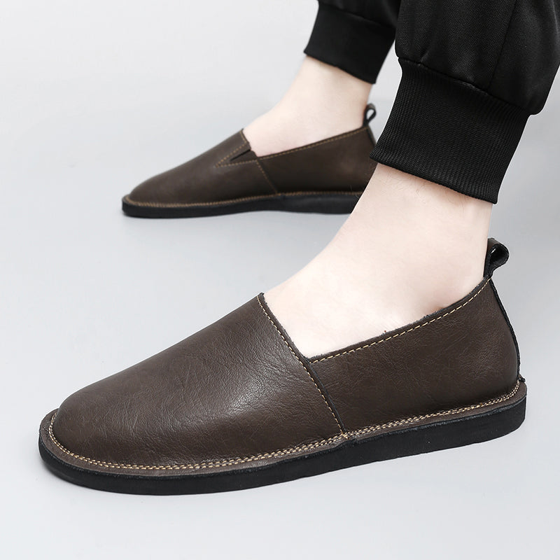 Mens Loafers Genuine Leather Slip-On