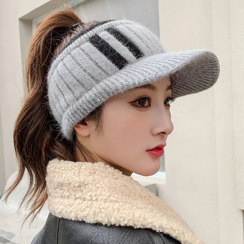 Womens Cable Knit Hat Warm
