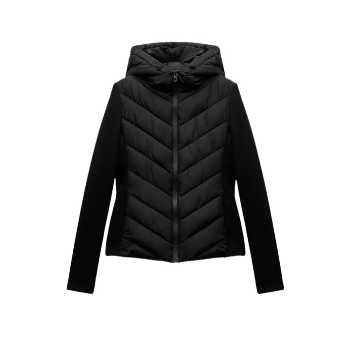 Womens Quilted Cotton Coat Hooded High Collar