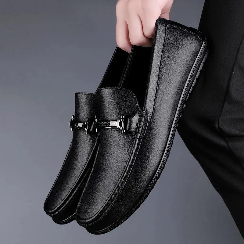 Mens Leather Loafers Classic Style with Modern Detail
