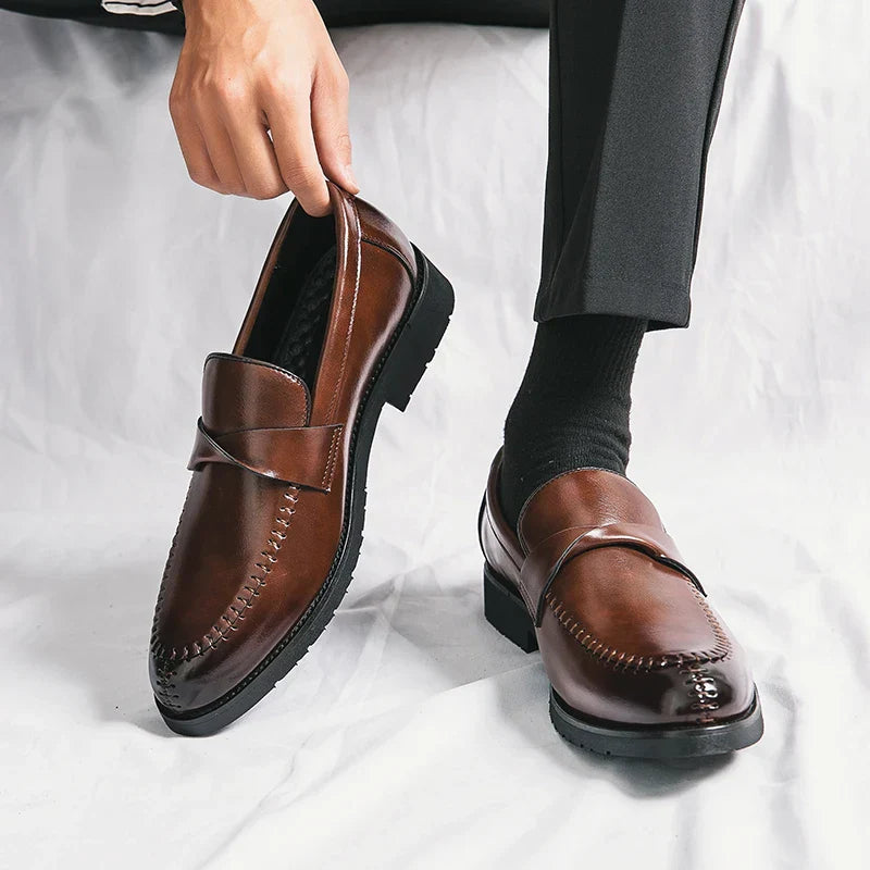 Mens Loafers Genuine Leather Slip-On - BritishMode