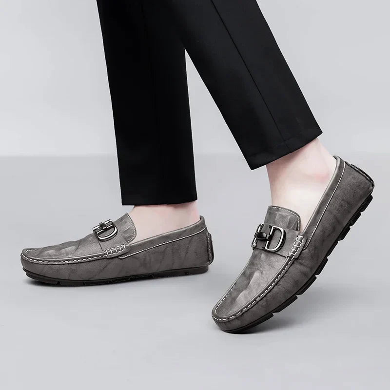 Mens Loafers Genuine Leather Slip-On