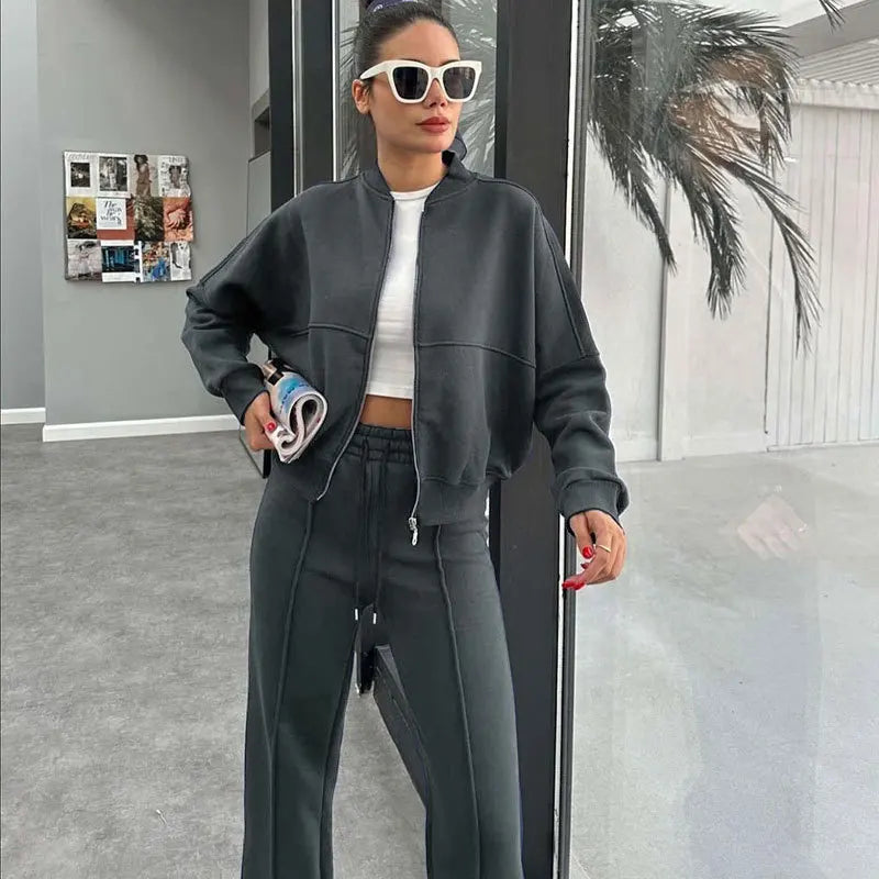 Womens Tracksuit Jacket and Pants Set Cozy Fit