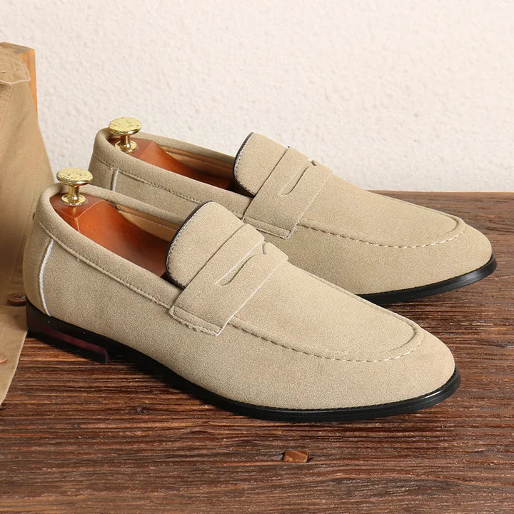 Mens Slip-On Shoes Leather Comfortable Fit - BritishMode