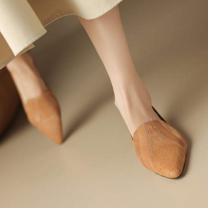 Womens Flats Genuine Leather Slip-On Style